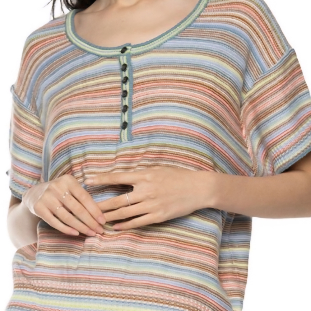 Black Label Multicolor Striped Short Sleeve Tee